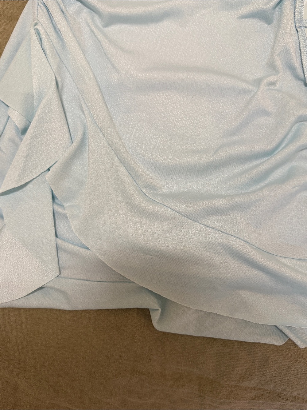 Light Blue Ruffle Ruched Mini Dress - Picture 6 of 9